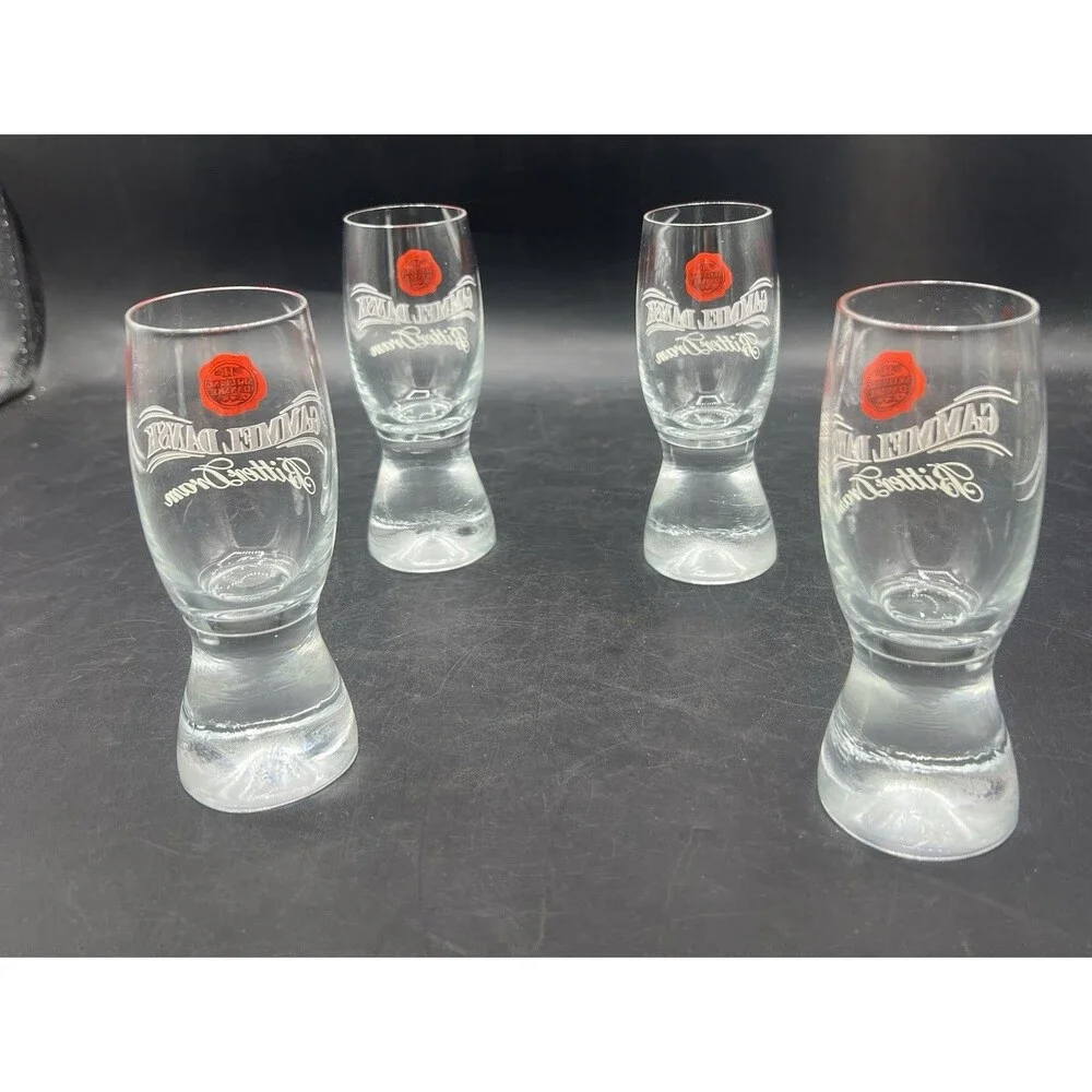 Set of 4 Vintage Gammel Dansk Bitter Dram Schnapps Shot Glasses Barware
